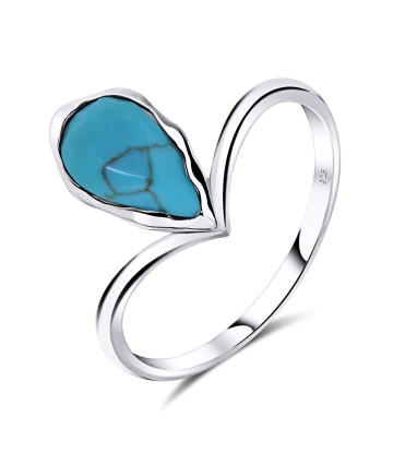 Blue Turquoise Silver Rings NSR-2471